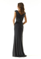 Slim A-line Evening Gown with Crystal Beaded Embroidery