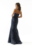 Fit and Flare Evening Gown with Detachable Wrap