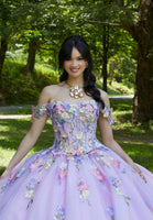 Multicolor Floral Embroidered Quinceañera Dress