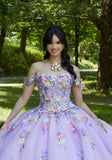 Multicolor Floral Embroidered Quinceañera Dress
