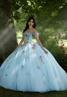 Multicolor Floral Embroidered Quinceañera Dress