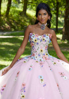 Multicolor Floral Embroidered Quinceañera Dress