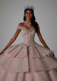 Textured Glitter Net Quinceañera Dress