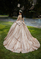 Jewel Beaded Glitter Tulle Quinceañera Dress