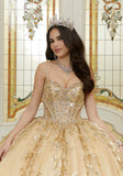 Pattern Sequin and Diamanté Beaded Quinceañera Dress in Sparkle Tulle
