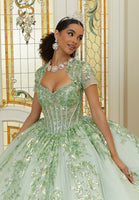 Pattern Sequin and Diamanté Beaded Quinceañera Dress in Sparkle Tulle