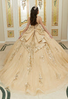 Pattern Sequin and Diamanté Beaded Quinceañera Dress in Sparkle Tulle