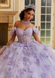Layered Sparkle Tulle Quinceañera Dress with Three-Dimensional Flowers