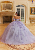 Layered Sparkle Tulle Quinceañera Dress with Three-Dimensional Flowers