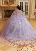Layered Sparkle Tulle Quinceañera Dress with Three-Dimensional Flowers