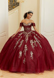Crystal Beaded Contrasting Glitter Appliquéd Quinceañera Dress with Satin Cowl