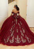 Crystal Beaded Contrasting Glitter Appliquéd Quinceañera Dress with Satin Cowl