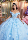 Cuffed Off The Shoulder Three Dimensional Floral Quinceañera Dress
