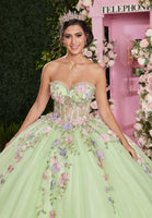 Multicolor Floral Sweetheart Quinceañera Dress with Ruffled Details