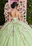 Multicolor Floral Sweetheart Quinceañera Dress with Ruffled Details