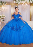 Stylized Tiered Sweetheart Quinceañera Dress with Appliqués and Sheer Side Cut Outs