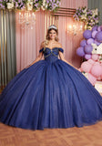 Crystal Beaded Basque Waist Quinceañera Dress with Beaded Fringe