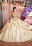 Crystal Beading and Sequin Appliqué Glitter Tulle Quinceañera Dress