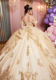 Crystal Beading and Sequin Appliqué Glitter Tulle Quinceañera Dress