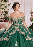 Embroidered Appliqué Sweetheart Quinceañera Dress with Sheer Sides and Fringe Sleeves