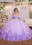 Sheer Corset Three Dimensional Floral Quinceañera Dress