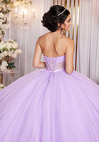 Sheer Corset Three Dimensional Floral Quinceañera Dress