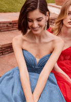 Crystal Beaded Sparkle Tulle Strapless Ball Gown