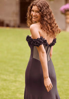 Slim Jersey Sheath with Three Dimensional Florals