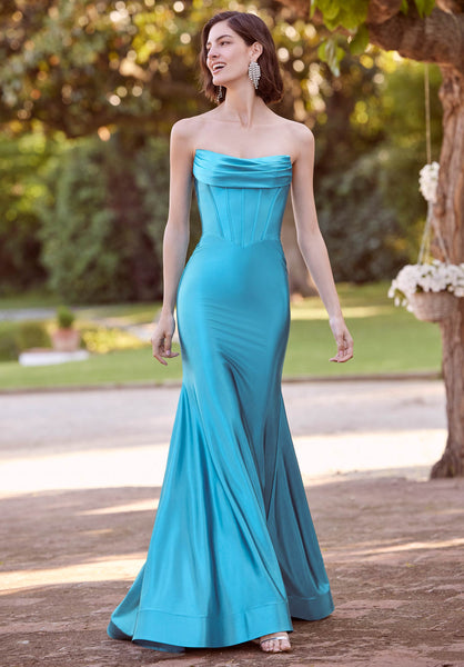 Silky Jersey Fit and Flare with Corset Bodice