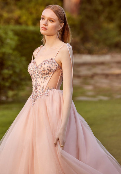 Sequin and Crystal Beaded Sparkle Tulle Ball Gown