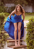 Fitted Silky Jersey Gown with Crystal Beaded Corset