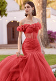 Asymmetrically Draped Tulle Mermaid