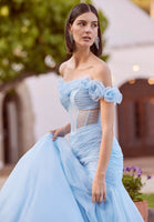 Asymmetrically Draped Tulle Mermaid