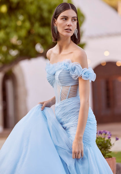 Asymmetrically Draped Tulle Mermaid