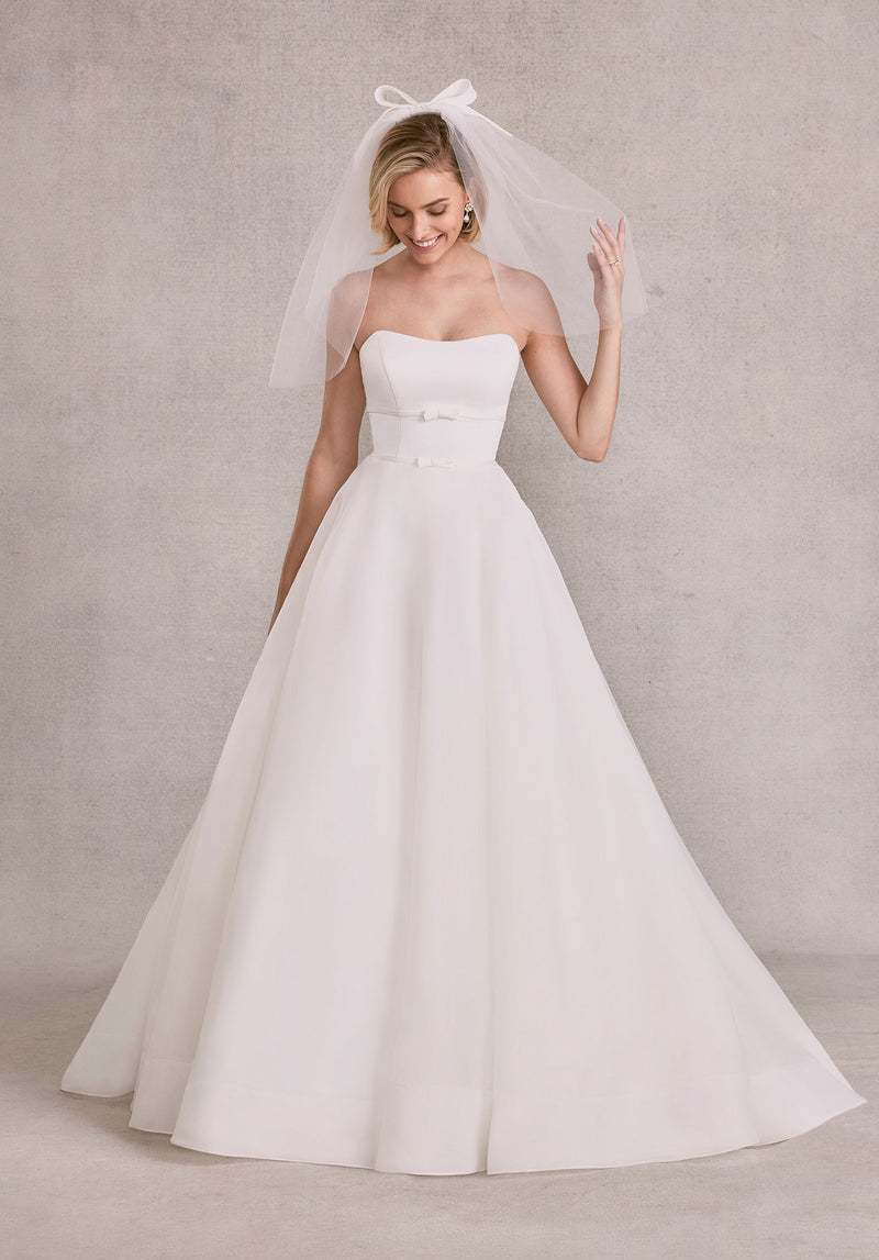 Elbow Length Tulle Veil with Satin Bow