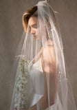 Cathedral Length Tulle Veil with Scattered Satin Bows