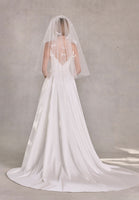 Elbow Length Tulle Veil with Scattered Satin Bows