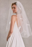 Elbow Length Tulle Veil with Scattered Satin Bows