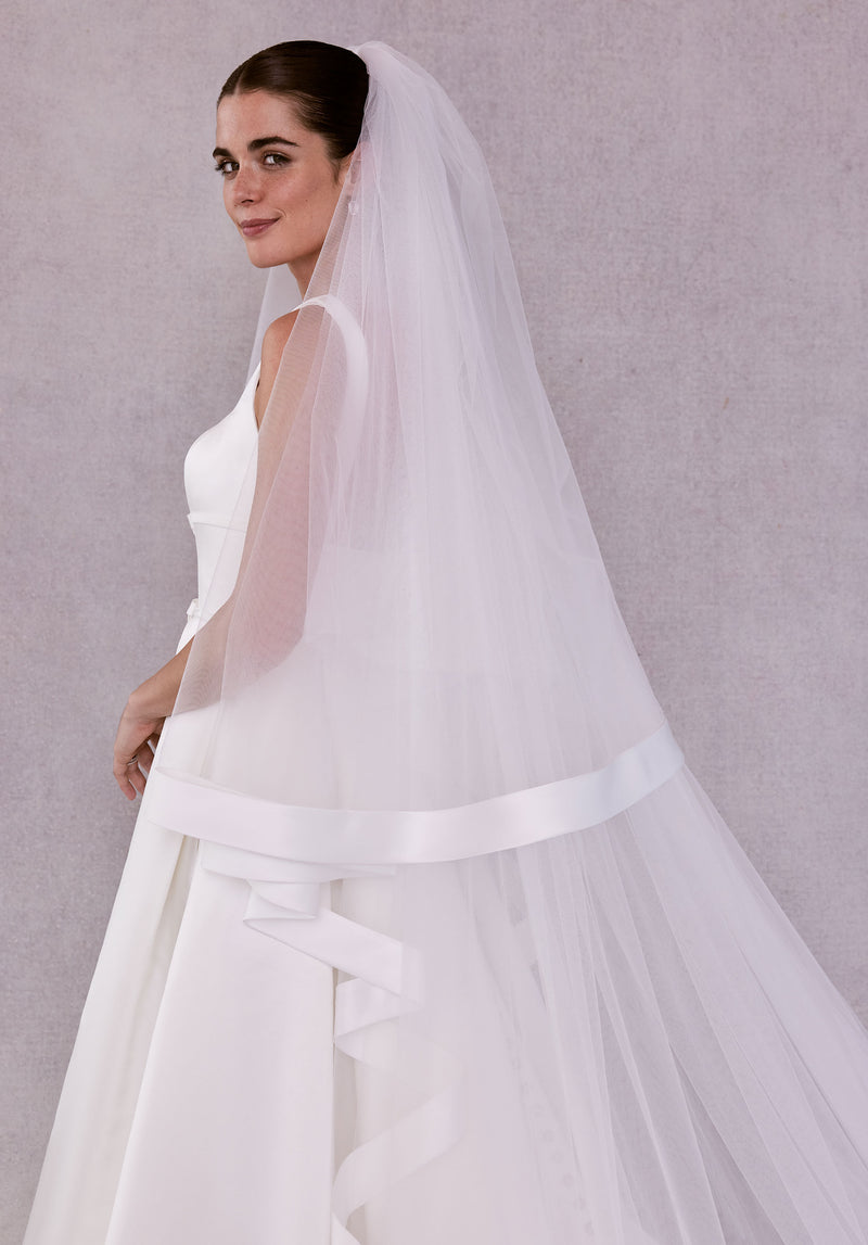 Cathedral Length Veil with Satin Edge