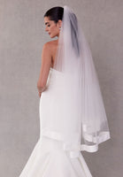 Fingertip Length Veil with Satin Edge