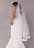 Fingertip Length Veil with Satin Edge