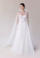 Cathedral Length Three Dimensional Floral Tulle Veil