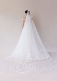 Cathedral Length Three Dimensional Floral Tulle Veil