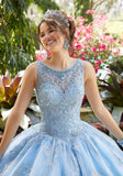 Embroidered and Crystal Beaded Tulle Quinceañera Dress