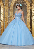 Rhinestone and Crystal Beaded Embroidery on a Tulle Ballgown #89223