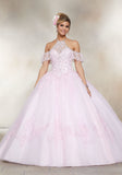 Rhinestone and Crystal Beaded, Embroidered Appliqués on a Tulle Ballgown