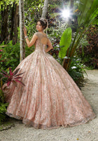 Glitter Patterned Net Quinceañera Dress #89287