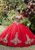 Embroidered and Crystal Beaded Quinceañera Dress