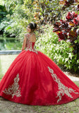 Embroidered and Crystal Beaded Quinceañera Dress
