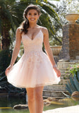 Tulle Party Dress with Crystal Beaded Lace Appliqués